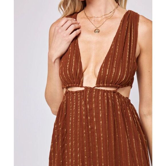 L*Space Rafael Cover-Up Dress Coffee/Gold NWT Size XL SWIM - Picture 11 of 11
